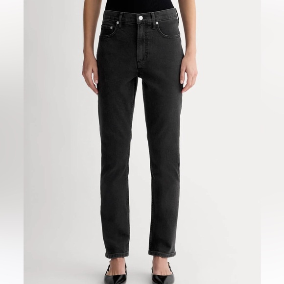 Everlane Denim - Everlane High-Rise Ankle Jeans Washed Black Size 26 Women’s Ankle Cut Stretch